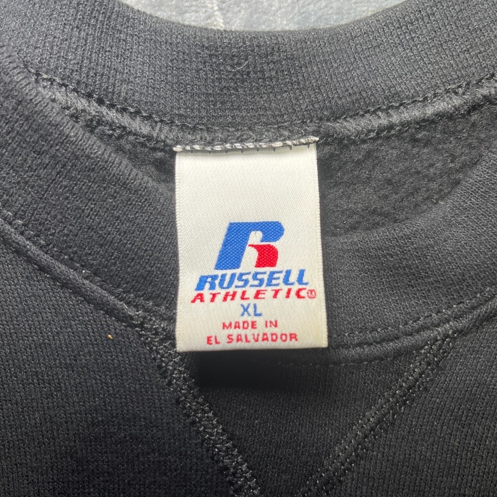 Vintage Russell Athletic Blank Crewneck Sweatshirt Adult XL Black Heavyweight - Picture 4 of 10